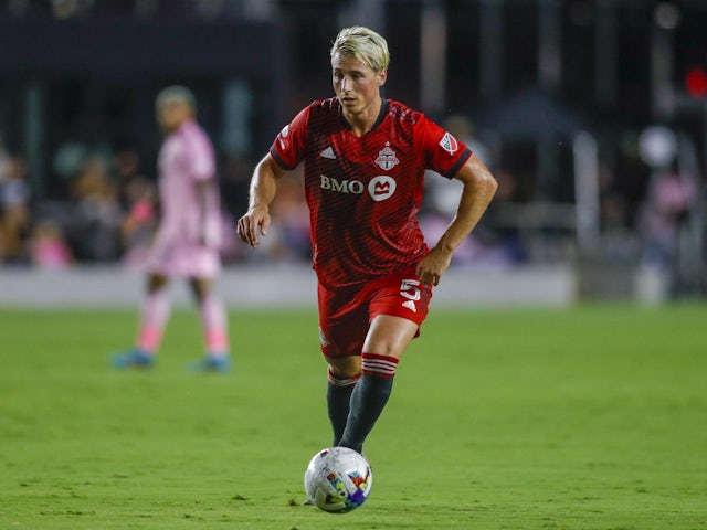 Lukas MacNaughton in action for Toronto FC on August 20, 2022