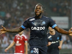 Nuno Tavares celebrates scoring for Marseille on August 14, 2022