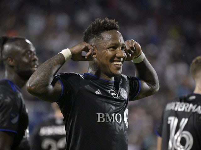 Romell Quioto celebrates scoring for CF Montreal on August 20, 2022