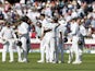 South Africa celebrate beating England in the first Test at Lord's on August 19, 2022.