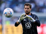 Germany's Kevin Trapp during the warm up before the match on June 14, 2022