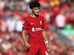 Stefan Bajcetic in action for Liverpool on August 27, 2022