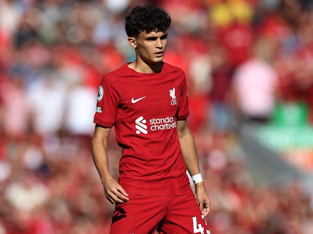 Stefan Bajcetic in action for Liverpool on August 27, 2022