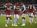Aston Villa's Leon Bailey celebrates scoring their first goal with teammates on September 3, 2022