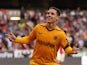 Wolverhampton Wanderers' Daniel Podence celebrates scoring their first goal on September 3, 2022