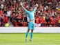 Nottingham Forest's Dean Henderson celebrates saving a penalty on August 28, 2022