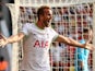 Harry Kane celebrates scoring for Tottenham Hotspur on August 28, 2022