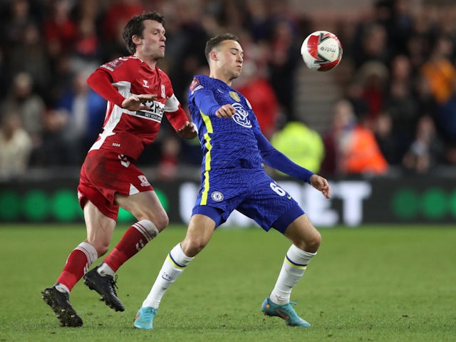 Chelsea youngster Harvey Vale in action against Middlesbrough in March 2022.