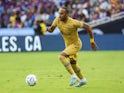 Barcelona forward Pierre-Emerick Aubameyang (17) controls the ball during the first half against Juventus at the Cotton Bowl in July 2022