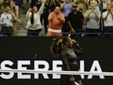 Serena Williams (USA) celebrates after her match against Anett Kontaveit (EST) (not pictured) on day three of the 2022 U.S. Open tennis tournament at USTA Billie Jean King Tennis Center on September 1, 2022