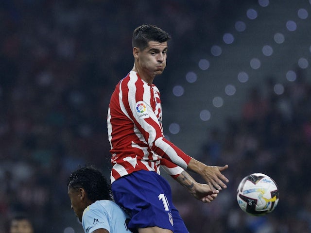 Álvaro Morata en acción para el Atlético de Madrid el 10 de septiembre de 2022