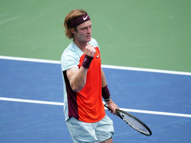 Andrey Rublev in action at the US Open on September 5, 2022