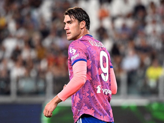 Dusan Vlahovic in action for Juventus on September 11, 2022
