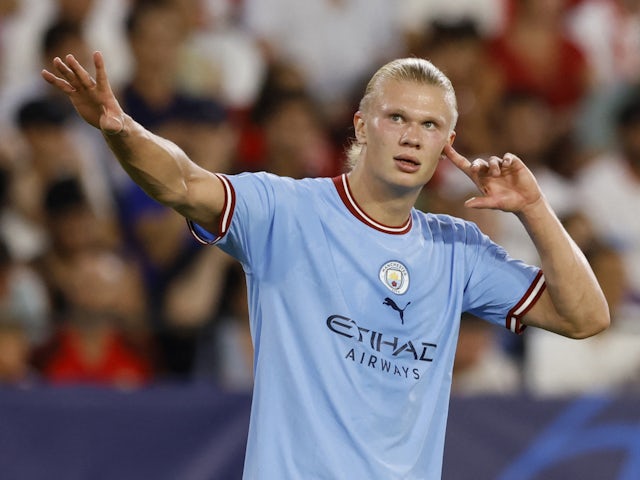 Watch: Haaland scores on Champions League debut for Man City