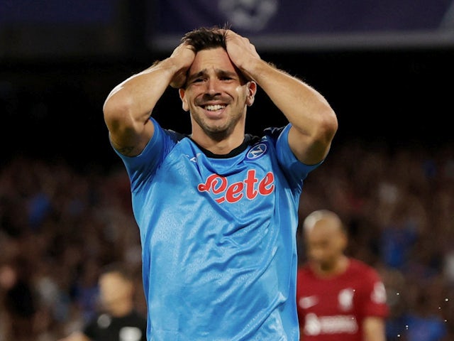 Giovanni Simeone celebrates scoring for Napoli on September 7, 2022