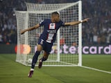 Paris Saint-Germain's Kylian Mbappe celebrates scoring their first goal on September 6, 2022