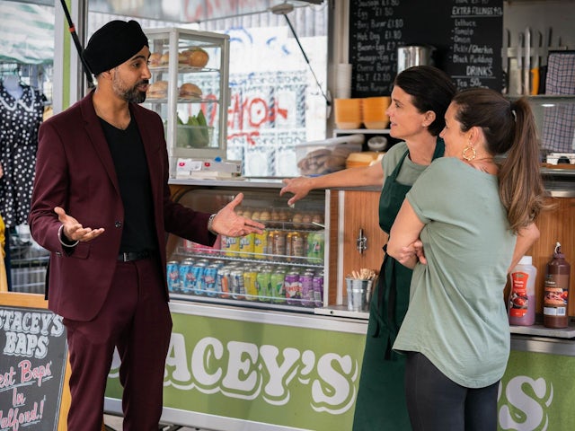 Kheerat, Eve and Stacey on EastEnders on September 21, 2022