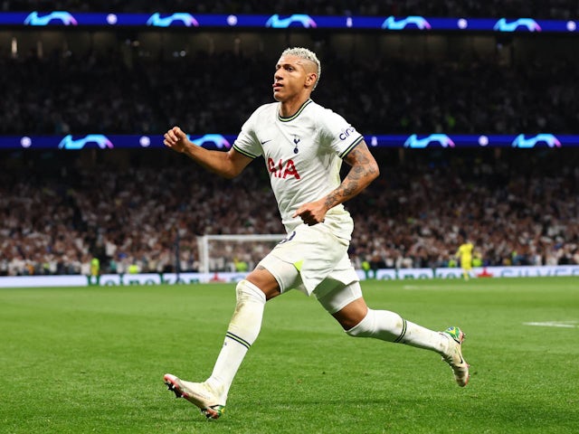 Richarlison celebrates scoring for Tottenham Hotspur on September 7, 2022