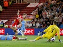Middlesbrough's Riley McGree scores their first goal on September 5, 2022