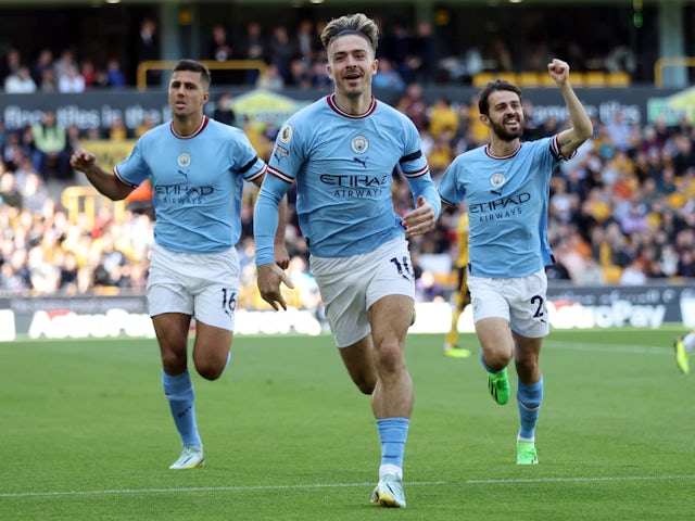 Grealish credits Guardiola after scoring in win over Wolves