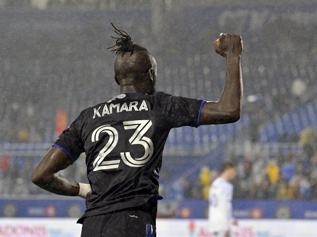 Kei Kamara celebrates scoring for CF Montreal on September 13, 2022