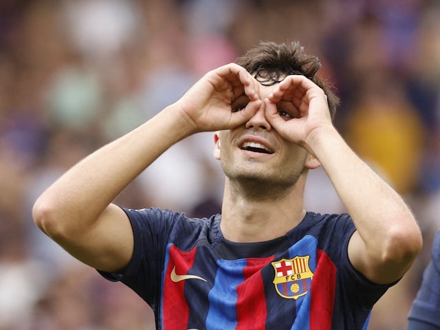 Pedri celebra el gol del Barcelona el 17 de septiembre de 2022