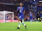 Chelsea winger Raheem Sterling celebrates scoring against Red Bull Salzburg on September 14, 2022.