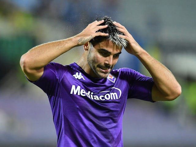 Fiorentina's Riccardo Sottil reacts on September 8, 2022