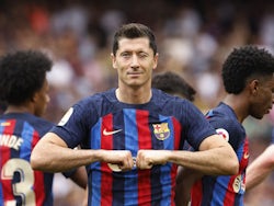 Robert Lewandowski in action for Barcelona on September 17, 2022