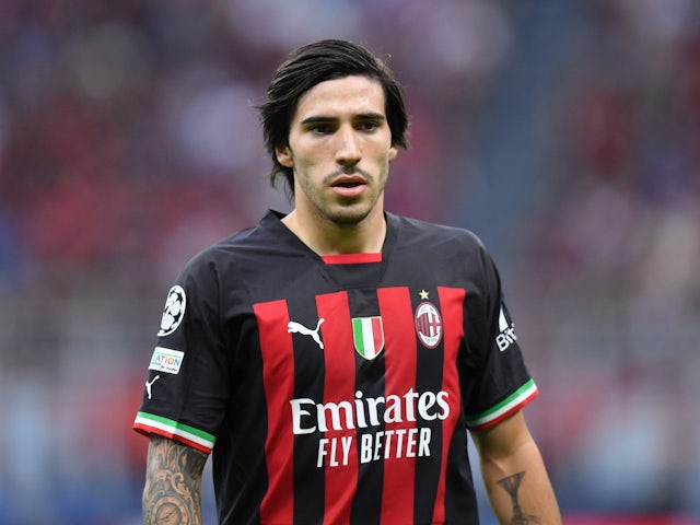 Sandro Tonali in action for AC Milan on September 14, 2022