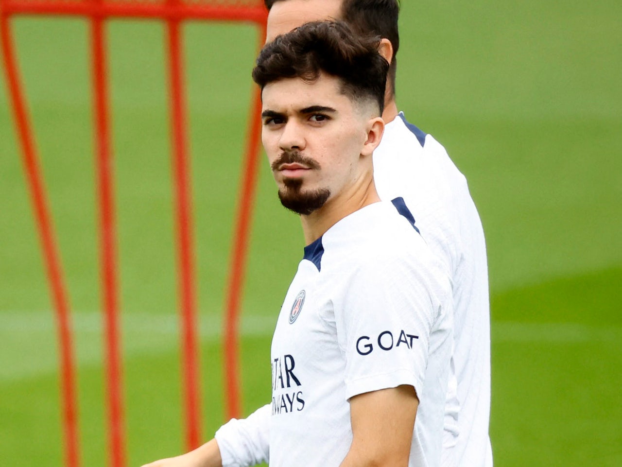 Vitinha pictured during Paris Saint-Germain training in September 2022