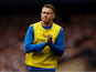 Aaron Ramsey warms up for Rangers in May 2022