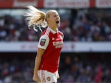 Beth Mead celebrates scoring for Arsenal Women on September 24, 2022