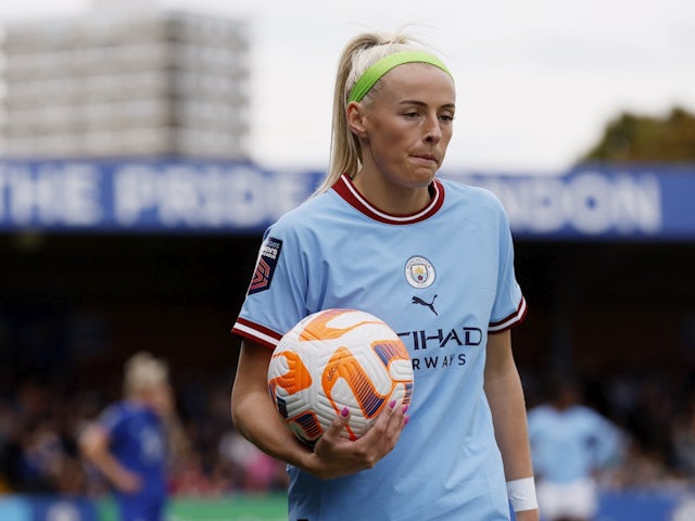 Chloe Kelly en acción para el Manchester City Women el 25 de septiembre de 2022