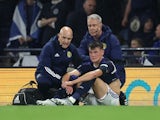 Everton defender Nathan Patterson after suffering a knee injury while playing for Scotland on September 21, 2022.