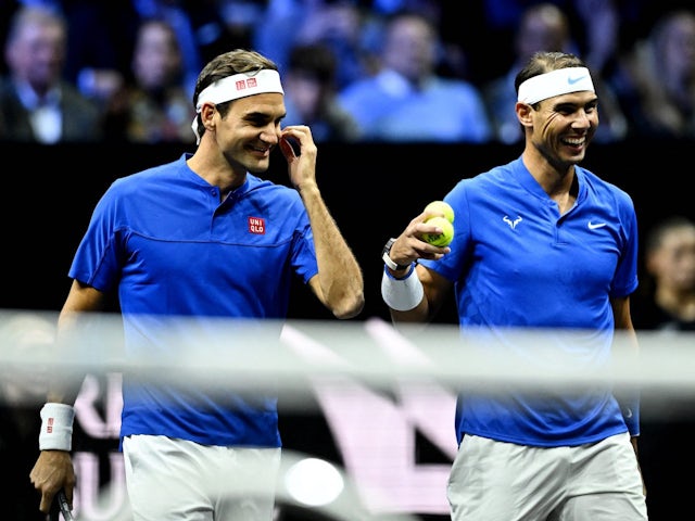 Roger Federer and Rafael Nadal at the Laver Cup on September 23, 2022