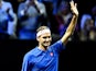 Roger Federer waves to the crowd on September 23, 2022