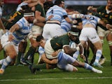 South Africa's Siya Kolisi scores their second try on September 24, 2022