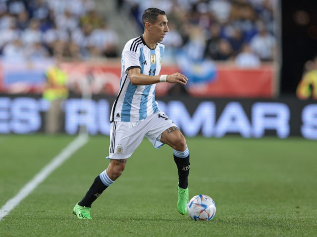 Angel Di Maria in action for Argentina on September 27, 2022