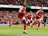 Gabriel Jesus celebrates scoring for Arsenal on October 1, 2022
