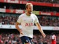 Harry Kane celebrates scoring for Tottenham Hotspur against Arsenal on October 1, 2022