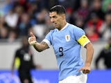 Luis Suarez in action for Uruguay on September 27, 2022
