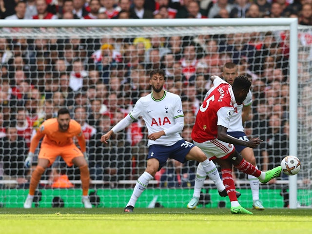 Thomas Partey scores for Arsenal against Tottenham Hotspur on October 1, 2022