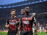 AC Milan's Fikayo Tomori celebrates scoring against Juventus on October 8, 2022