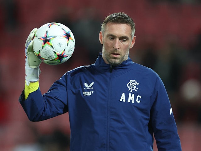 Rangers' Allan McGregor during the warm up before the match on October 4, 2022