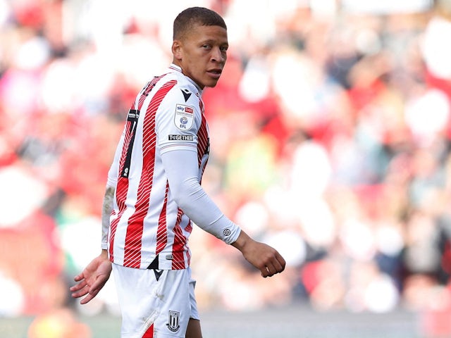 Dwight Gayle in action for Stoke City on October 8, 2022