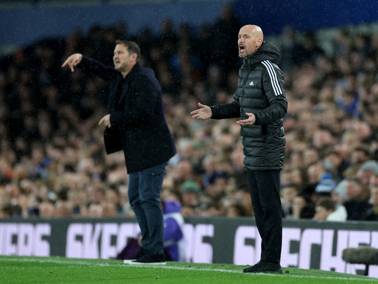 Manchester United manager Erik ten Hag and Everton manager Frank ...