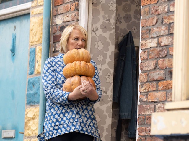 Eileen and her pumpkins on Coronation Street on October 24, 2022