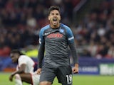 Giovanni Simeone celebrates scoring for Napoli on October 4, 2022