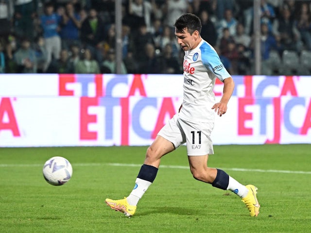 Hirving Lozano scores for Napoli on October 9, 2022